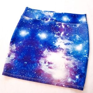 Cosmic Galaxy Spandex Miniskirt from Hot Topic